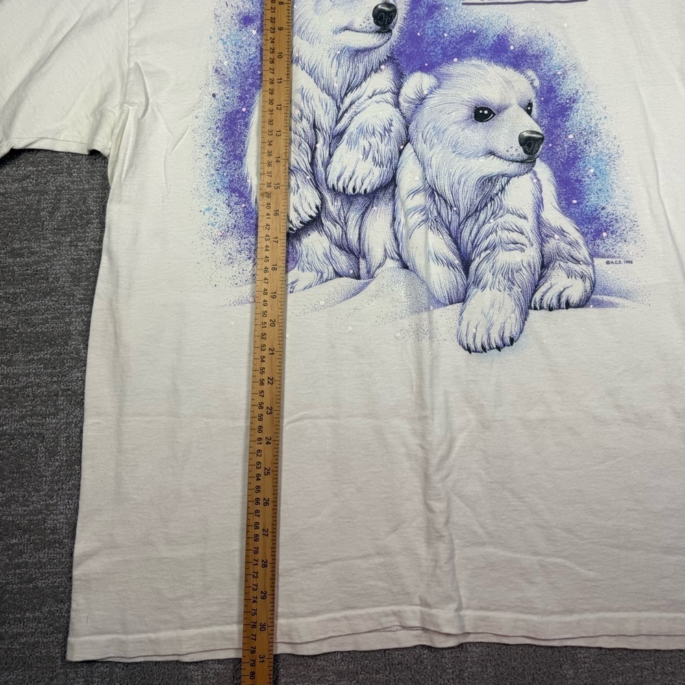 Vintage Alaska Baby Polar Bear Single Stitch T Shirt Nature Read Below - Picture 4 of 8
